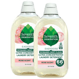 Seventh Generation EasyDose Laundry Detergent Ultra Concentrated Rose Washing Detergent 23 oz, Pack of 2