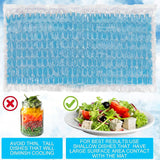 Reallnaive 2 Pack Reusable Freezable Ice Mat Sheets for Coolers Flexible Ice Packs for Food Trays, Cheese Boards, Deli Meats, Veggie Plates, Sushi, Party Platters (Blue)