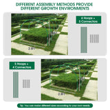 Hoyejyou 72Pcs Garden Hoops for Raised Beds Wide, 12 Sets of 8Ft Greenhouse Hoops Grow Tunnel, Rust-Free Fiberglass Hoops Frame for Row Cover Netting Shade Cloth DIY Garden Stakes Supplies