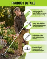 WORKPRO Weed Puller Tool with Long Handle, 2-in-1 Garden Hoe & Weed Rake