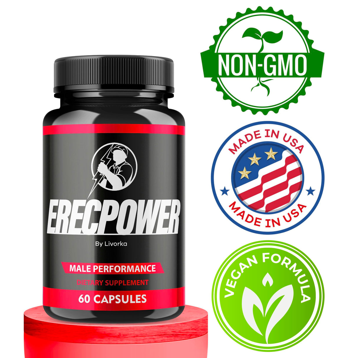 (3 Pack) Erecpower for Men Supplement Capsules, Erecpower Piills All Natural Ingredients, Erecpower Original Advanced Formula, Erecpower Vitamin Support, Ericpower Reviews, 180 Capsules for 3 Months