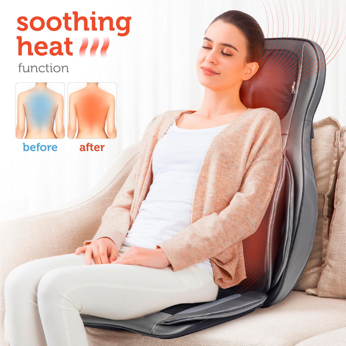 COMFIER Shiatsu Neck Back Massager with Heat, 2D ro 3D Kneading Massage Chair Pad, Full Body Massage Pad, Gifts for Dad Mom