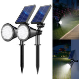 APOMAO Solar Lights Outdoor Waterproof, 36 LEDs 1000LM Adjustable Solar Spot Lights Outdoor, 2-in-1 Solar Powered Spotlight Landscape Lighting for Garden, Yard, Pathway- 2 Pack (Cool White)