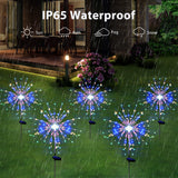 SolarEra Solar Garden Firework Lights Outdoor Waterproof 6 Pack, 120 LED Sparklers, Colorful, for Patio, Backyard, Sidewalk, Christmas, Parties