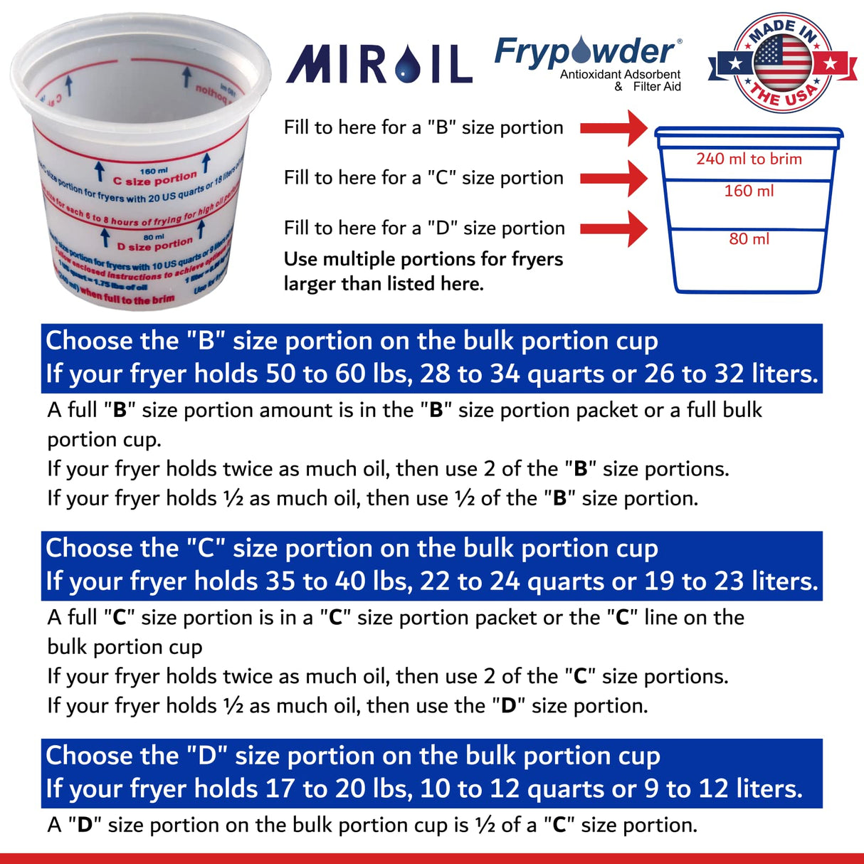 MirOil L106 Fry Powder Oil Stabilizer and Filter Aid, Deep Fryer Cooking Oil Saver, Removes Fryer Grease Contaminants & Carbon Deposits, Helps Save Grease, 2 x 4 Gallons of L104 (8Gallons) Fry Powder
