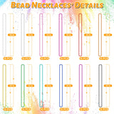 Huskein Bead Necklace, 120PCS Mardi Gras Beads, 33" Colorful Mardi Gras Beads Necklaces, Women Men Party Costume Accessories Parade Throws Bulk Party Favors for Christmas Pirate Carnival