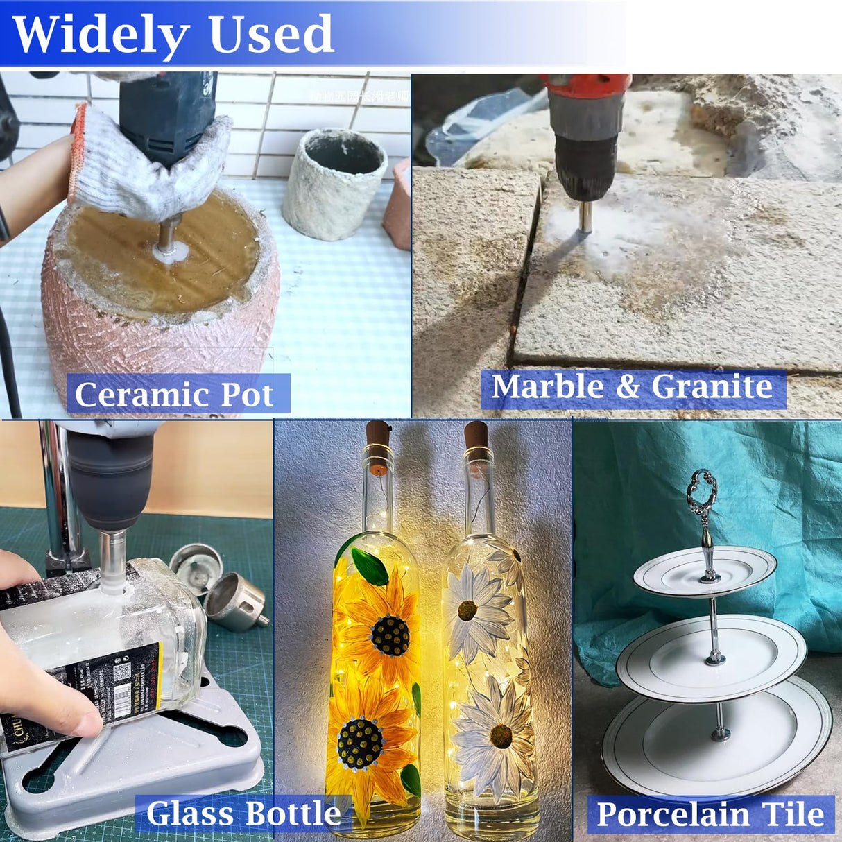 DaduoRi 4 7/8 Inch (125mm) Diamond Hole Saw with Pilot Bit, Easy Drilling for Porcelain Tile, Granite, Ceramic, Marble, Glass, Stones, Diamond Tip Coated, 1 3/8" Depth of Cut