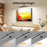Craftersmark Dimmable Cordless Picture Light for Wall 16in, 5000mAh Rechargeable Battery Wall Sconce Art Light, CRI 95+ 350LM Wall Light for Gallery Artwork, Paintings, Photo,Portraits - Black