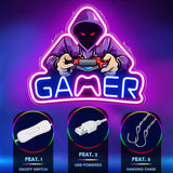 Kavaas Gamer Neon Sign, UV Printed Gaming Neon Sign for Gamer Room Decor - LED Video Game Neon Lights for Bedroom Boys, Gaming Wall decor - Best Gamer Gifts for Teenage Boys, Christmas