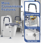 HOMLAND Toilet Seat Risers for Seniors, FSA HSA Eligible Raised Toilet Seat with Handles & Padded Seat, Adjustable Height & Width, 400lb Elevated Toilet Seat for Elderly, Handicap, Fit Any Toilet