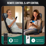 Snailax Shiatsu Neck Back Massager with Heat, APP Control, Full Body Massage Chair Pad with Adjustable Height, Deep Kneading & Rolling Massage Seat Cushion for Back Pain, Seat Chair Massager, Gifts