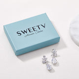 SWEETV Cubic Zirconia Wedding Earrings for Brides Bridesmaids