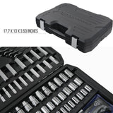 Amazon Basics 201-Piece Mechanic's Socket Tool Set With Case, SAE and Metric Sizes, Chrome-Vanadium Steel, Portable