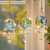 3 Pcs Crystal Suncatchers with 40mm Ice Cracked Ball Window Hanging Pendant