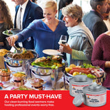 6-Hour Food Warmers for Parties (12 Pack), Chafing Fuel Cans with Wick and Safety Twist Cap, Catering Food Warmers for Buffets, Parties, Weddings, Long Lasting Burners for Food Warmer, Food Heater