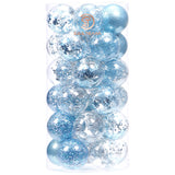 Sea Team Shatterproof Clear Plastic Christmas Ball Ornaments Decorative Xmas Balls Baubles Set with Stuffed Delicate Decorations (60mm/2.36 inch 30-Pack, Babyblue)