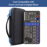 co2CREA Hard Case for Zoom LiveTrak L-6 / L6 Digital Mixer, Portable Travel Storage Bag with Zippered Mesh Pocket, Shockproof EVA Shell and Soft Lining, Fits Cables and Accessories (Case Only)