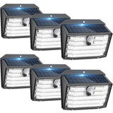 Solar Motion Lights Outdoor, Ultra Bright Solar Fence Lights with Motion Sensor, IP65 Waterproof Security Light 3 Modes, 270° Lighting Angle, Wall Lights for Deck Patio Fence Garage Door (6 Packs)