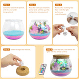 Light-Up Unicorn Terrarium Kit for Kids,DIY Arts and Crafts Kit, Terrarium Gifts Creative Arts & Crafts Activity Set,Birthday for Girls Ages 5 6 7 8 9 10 11 12 Year Old