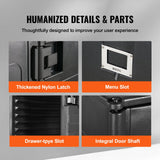 VEVOR Insulated Food Pan Carrier, 95 Qt Hot Box for Catering, LLDPE Food Box Carrier w/Double Buckles, Front Loading Food Warmer w/Handles, Stackable End Loader for Restaurant, Canteen, etc. Black