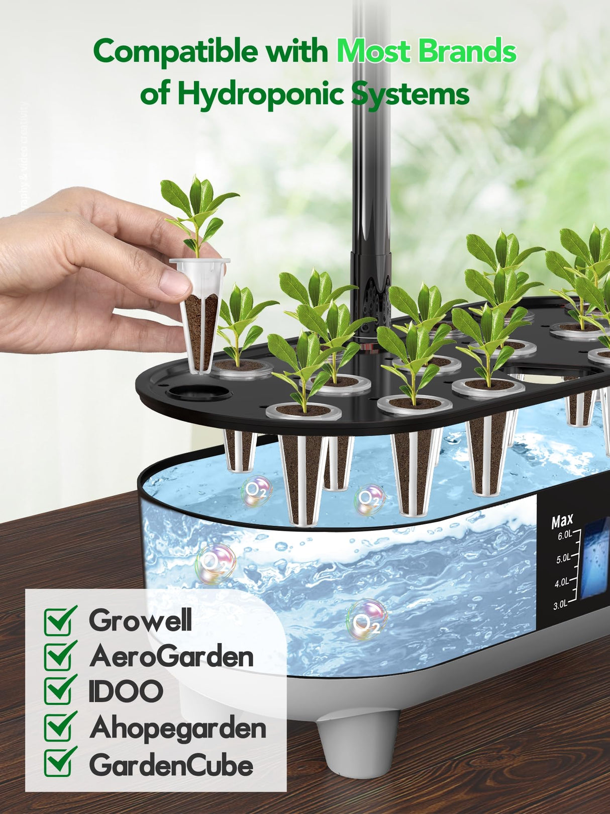 Growell 240 Pcs Hydroponic Pods Kit, 120 Grow Sponges & 120 Pod Labels