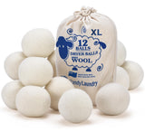 Handy Laundry Wool Dryer Balls - Natural Fabric Softener, Reusable, Reduces Clothing Wrinkles and Saves Drying Time, Better Alternative to Plastic Balls and Liquid Softener (Pack of 12)