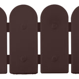 Evelyne Garden Border Plastic Edging: Wooden Fence Design - 16pcs Brown Yard Landscaping Fence Liner Lawn Edge Barrier - 20ft Kit of Decorative Lawn Panels Elements -Landscaping Edging-GMT-10374-A16