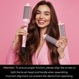 Farery PRO 3-in-1 Thermal Brush Set - Adjustable Temperature, Detachable Curling Brush Heads (1.25", 1.5", 1.77"), Dual MCH, 20s Fast Heating for Quick Volume & Effortless Curls, Rose Pink