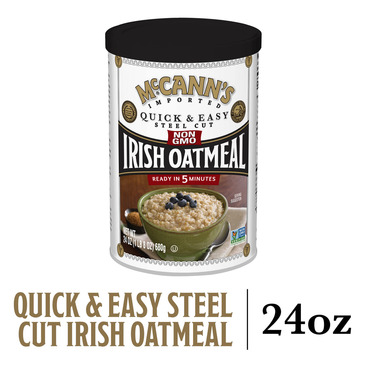McCann's Irish Oatmeal, Quick & Easy Steel Cut Oats, 24 Ounce