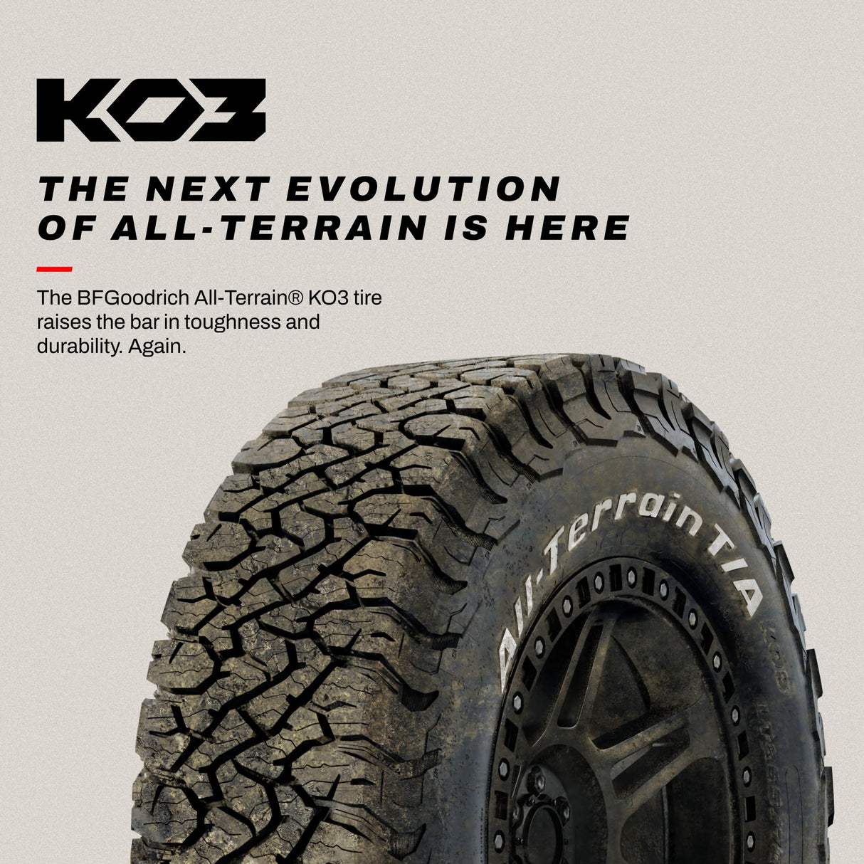 BFGoodrich All-Terrain T/A KO3 Car Tire for Light Trucks, SUVs, and Crossovers, LT305/70R16/E 124S
