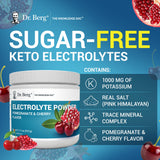 Dr. Berg Zero Sugar Hydration Keto Electrolyte Powder - Enhanced w/ 1000 mg of Potassium & Real Pink Himalayan Salt (NOT Table Salt) - Pomegranate and Cherry Hydration Drink Supplement - 50 Servings