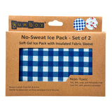 Yumbox Reusable Condensation Free Soft Ice Packs with Fabric Sleeve for Lunch Box and Cooler, Sweatproof, Pack of 2 Gel Ice Packs (Vichy)