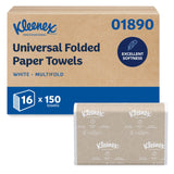 Kleenex Professional Universal Multifold Paper Towels, Bulk (01890), Absorbency Pockets, 9.2" x 9.4" Towel, White (150 Sheets/Pack, 16 Packs/Case, 2,400 Sheet Total)