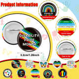 200 Disability Pride Month Pins Buttons 1.26" Round Lapel Badges Equality