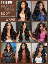 Human Hair Bundles 20 22 24 26 Inch Body Wave Bundles Human Hair 100% Unprocessed Brazilian Quick Weave 4 Bundles deals Human Hair Extensions Natural Black YNiSew