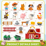 30-Piece Upgraded Farm Animal Big Barn Playset Gifts for Toddlers Christmas