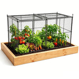 TAOMENNI Crop Cage, 45"×23"×24" Garden Cage to Keep Animals Out, Chicken Wire Cloche, Heavy-Duty Plant Protector for Raised Garden Bed, Protect Vegetables from Rabbits Squirrels