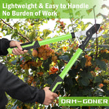 DRM-GDNER 23" SK5 Dual-Blade Loppers Cuts 2" Dry/Wet Branches - Triangular Steel Tube & SecureLock, Heavy Duty Tree Trimmers Green/Black