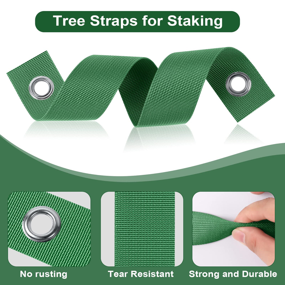 Jevrench 36 PCS Tree Straps for Staking, Guying, & Hurricane Protection, Heavy Duty Nylon Tree Support Straps with Buckle Fasteners