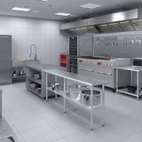 AmGood 18 in. x 84 in. Stainless Steel Work Table | Metal Kitchen Food Prep Table | NSF