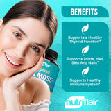 NutriFlair Organic Irish Sea Moss 1600mg, 120 Capsules Plus Bladderwrack & Burdock - Prebiotic Super Food - Immune System & Digestive Health - Thyroid, Healthy Skin, Keto Detox, Gut