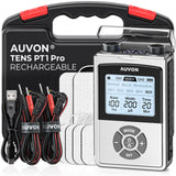 AUVON Rechargeable Digital TENS Unit Muscle Stimulator with 600 mAh Battery, TENS Machine with 8 Customizable Modes, Electric Massager for Shoulder, Back Pain Relief, 6 TENS Pads, A Carry Case