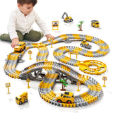 iHaHa Toddler Boy Toys 236 PCS Race Tracks Toys Gifts for 3 4 5 Year Old Boys Kids, 6 PCS Construction Car Toys Gifts for 2 3 4 5 Year Old Boys, Christmas Birthday Gifts Toys for 3 4 5 Year Old Boys