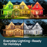 Linkind Permanent Outdoor Lights HP5,Smart AI RGBTW 100ft Christmas Lights, 85 Scenes Modes for Daily Holiday Halloween Decorations,IP67 Waterproof, Compatible with Alexa,Google Assistant