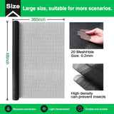 QWR Pet Proof Window Screen and Screen Door Replacement, 48"x 360" Upgraded Durable Thickened Vinyl Coated Wire-Like Mesh for Sliding Screen Door,Patio,Windows(Rolled Package Without Tool Kit)