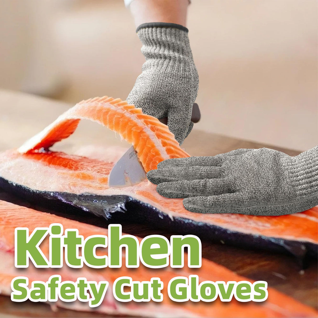 Schwer SlicePro ANSI A9 Cut Resistant Gloves, Food Grade Cutting Gloves for Kitchen Food Prep, Mandoline Gloves for Meat Cutting, Oyster Shucking, Fish Fillet Processing, PR1501-G, 2 Pairs, M