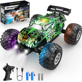 Remote Control Car All-Terrain 1:18 Rc Car with LED Lights 2 Batteries