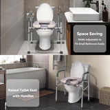 LimLuc Raised Toilet Seat with Handles, Width and Height Adjustable Commode Chair for Toilet with Arms and Widen Seat, Up to 400lbs, Raised Toilet Seat for Seniors, Handicap, Pregnant, Fits Any Toilet
