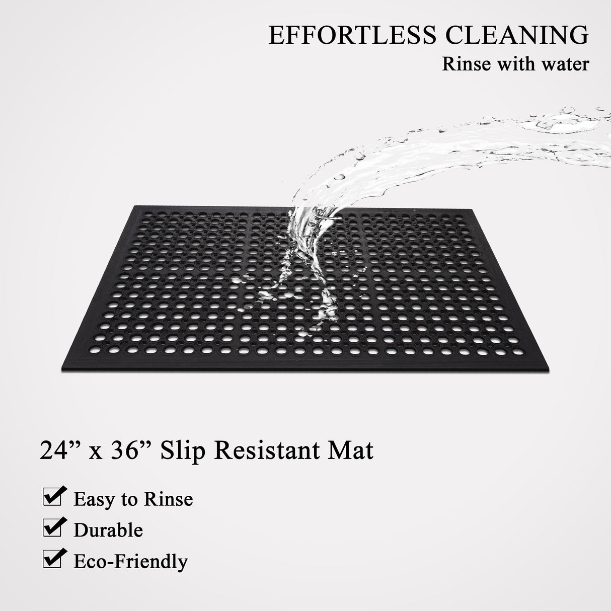 A1 Home Collections New All Purpose Anti Fatigue Versatile Rubber Floor Mat with Drain Holes, Workplace Mat, Restaurant Kitchen Mat, Bar Area Mat, Commercial, Industrial Anti Fatigue Mat 24x36 Inches