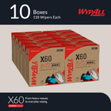 WypAll GeneralClean X60 Cloths Multi-Task Cleaning Wipes (34790), Pop-Up Box, Strong and Absorbent Towels, White (10 Boxes of 118 Sheets, 1,180 Sheet Total)